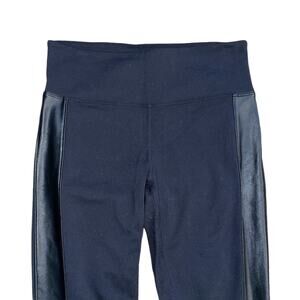 Athleta Faux Leather Side Stripe Tux Leggings Black Size SP